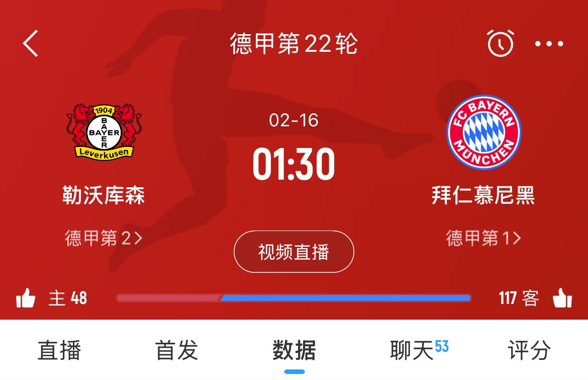  下輪決定冠軍？拜仁下場(chǎng)德甲將客戰(zhàn)勒沃庫(kù)森，若取勝將11分領(lǐng)跑