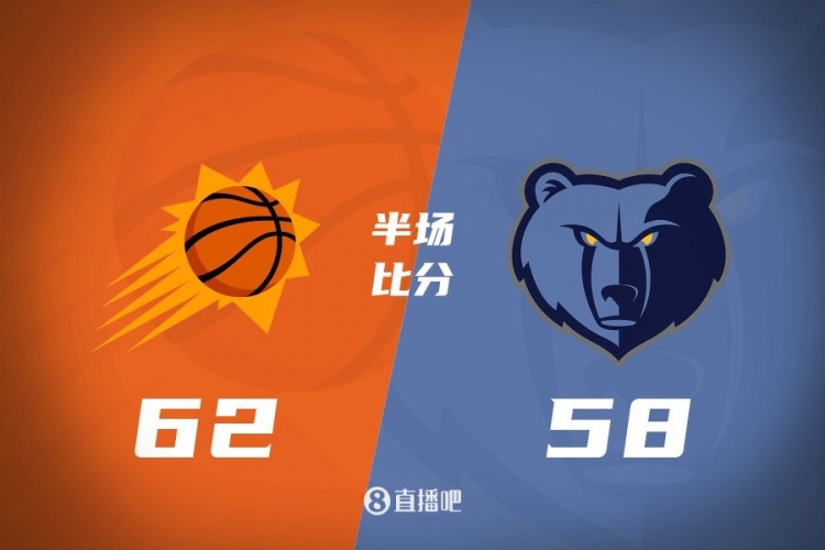  半場-太陽62-58領(lǐng)先灰熊 KD14分6板 比爾11分7助 莫蘭特6分